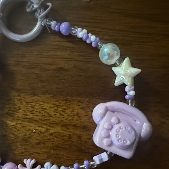 Purple Bead keychain with Character Charm bohemian fairycore whimsical mystical - Picture 4 of 7